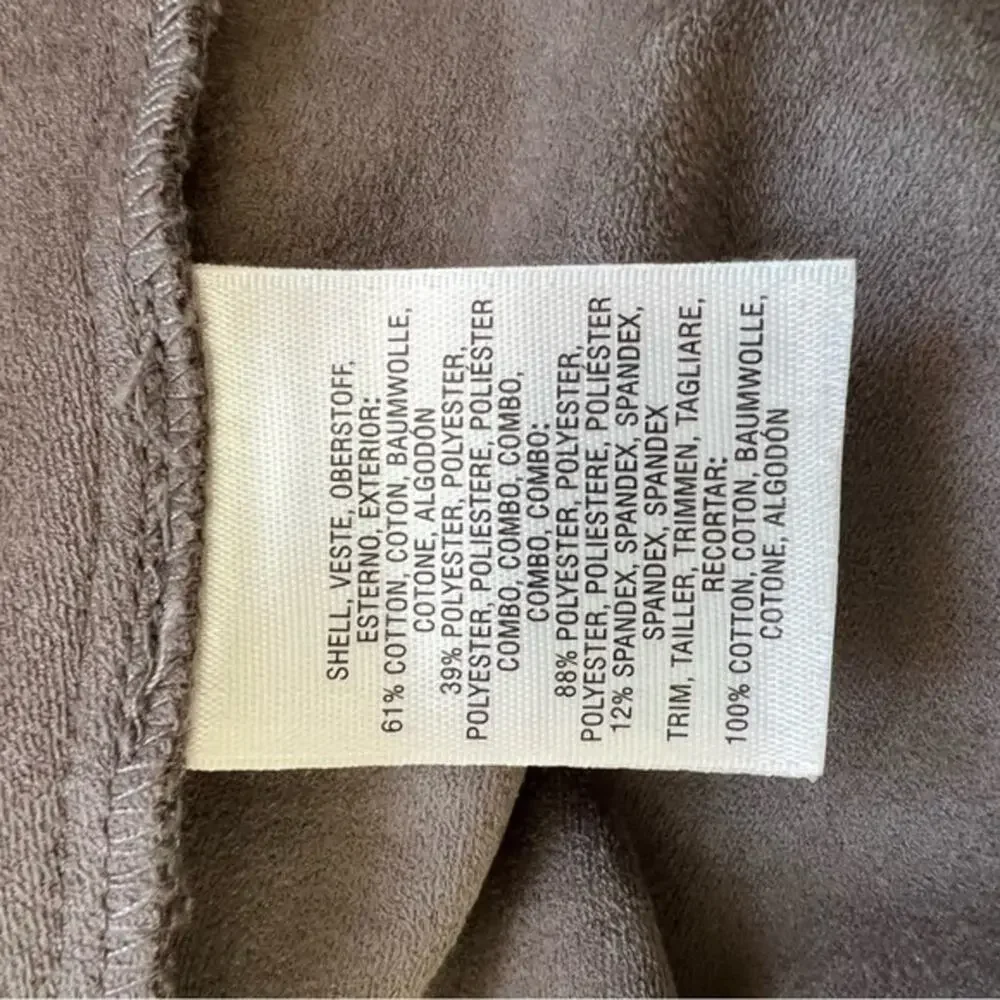 Anthropologie Akemi + Kin Taupe Abbe Full Zip Faux Suede Panel Hoodie Sweatshirt - Picture 13 of 15